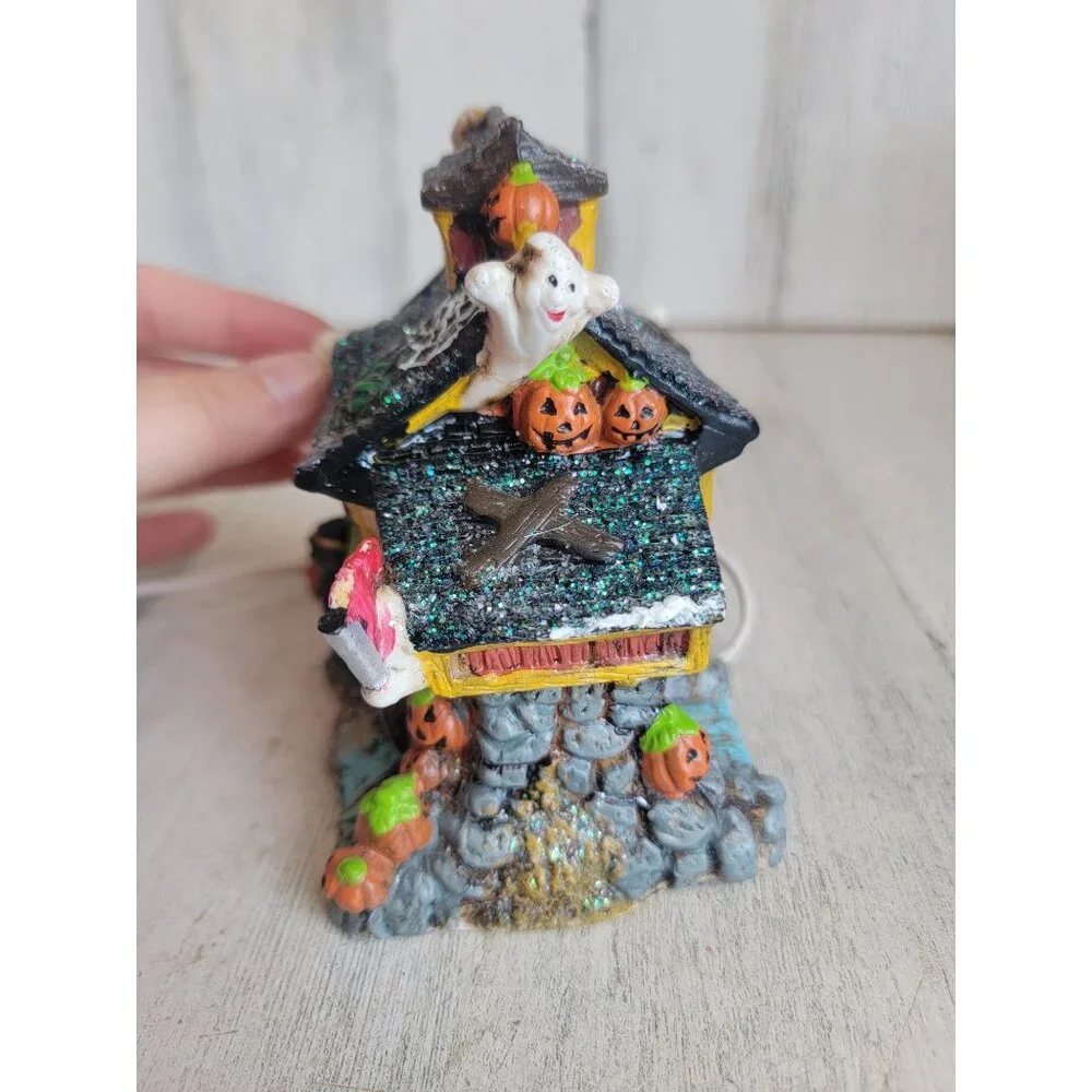 Vintage Halloween glitter mill haunted‎ house xmas decor